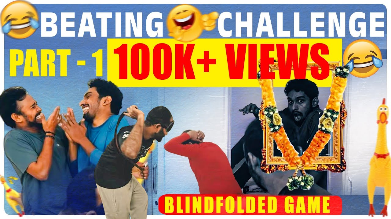 Telugu Screaming Chicken Blindfolded Game: Beating Challenge! 😂🎉👀