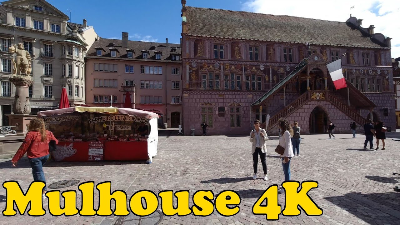 Mulhouse, France Walking tour [4K].