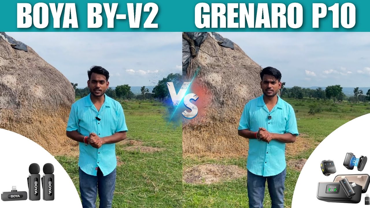 GRENARO P10 vs BOYA BY-V2 Wireless mic compression | Techie vsk 