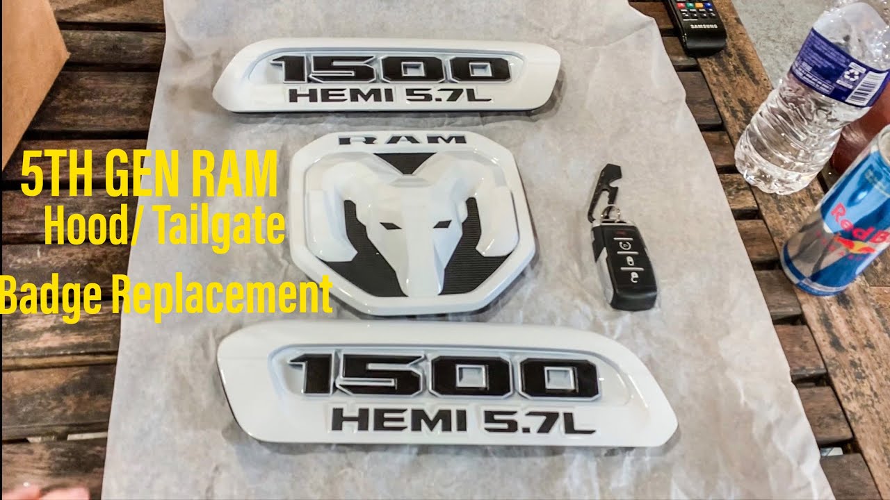 5th Gen Ram Color Matched Emblems Installed / Removal Process for Hood & Tailgate.