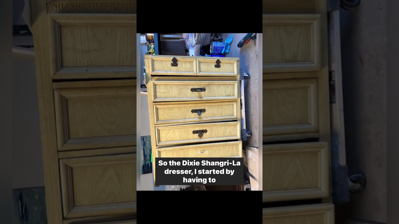 Grandmillennial dresser makeover #chinoiserie #furnitureflip #furnituremakeover