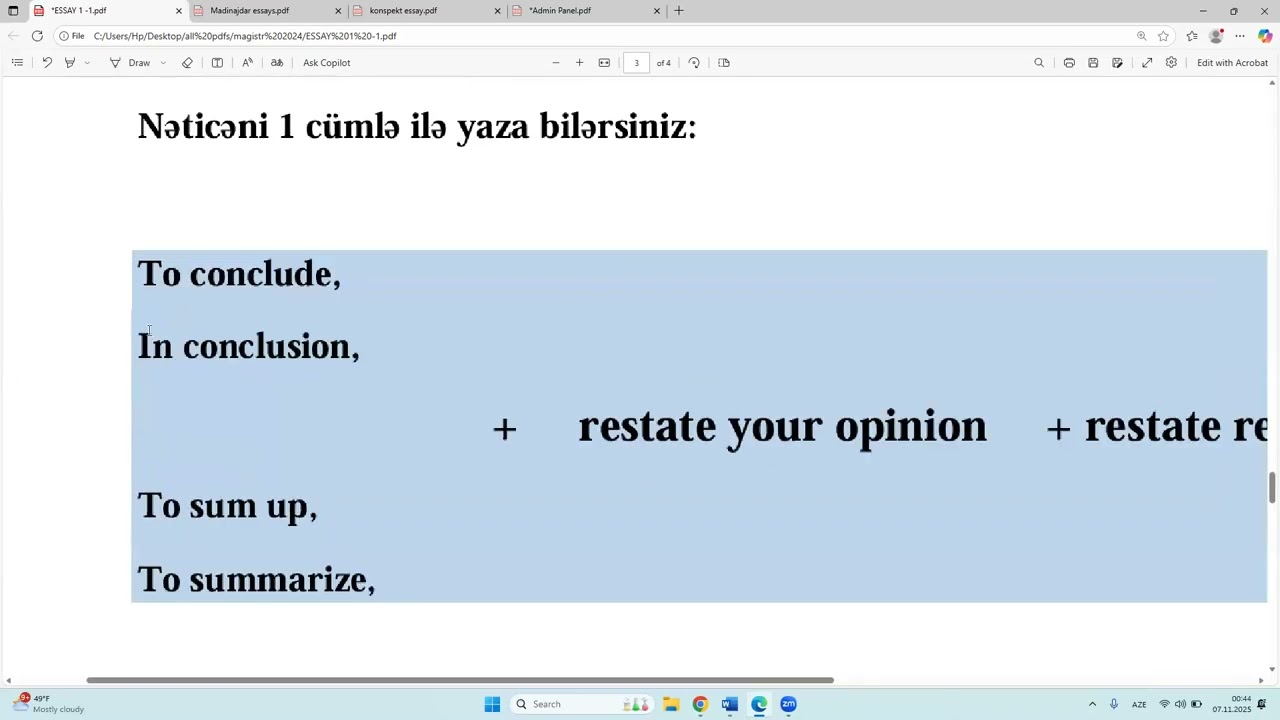Essay izahı