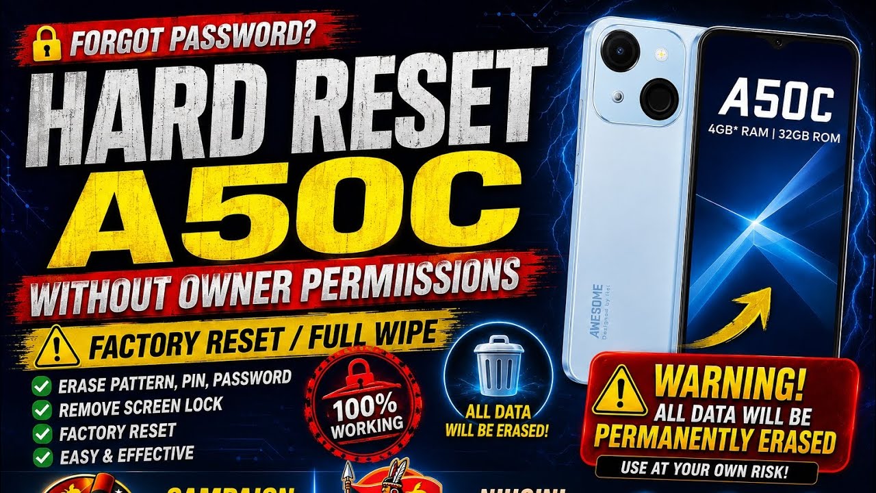 How To Hard Reset Itel A50C (2026) | Remove Screen Lock & Forgot Password Easy Guide | Model: A669L 