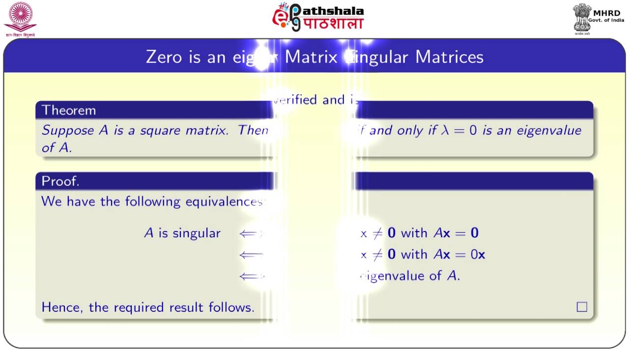 Review of eigenvalues and eigenvectors of a square matrix (MATH)