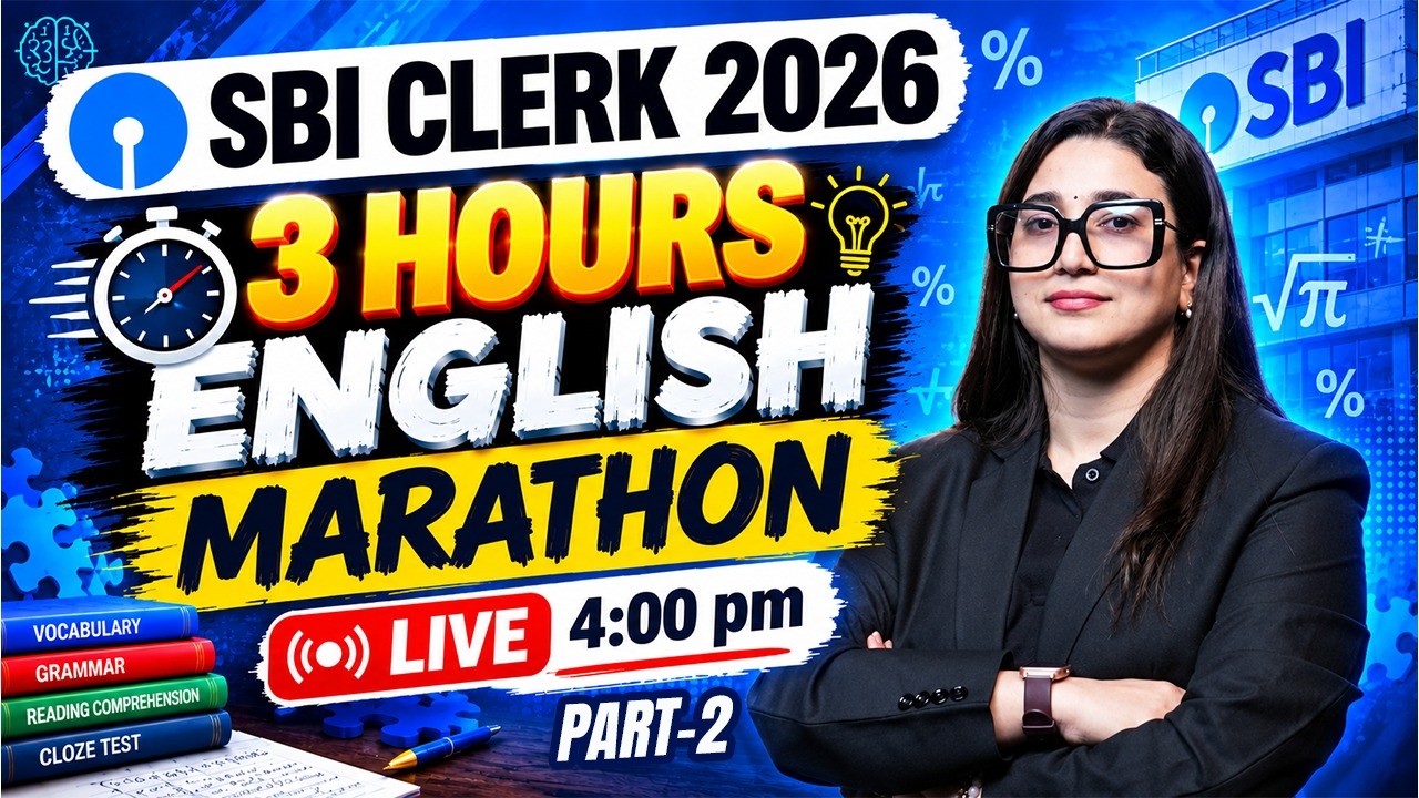 SBI Clerk Prelims 2026🔥3 Hours English Marathon | Complete English Preparation | SBI Clerk English