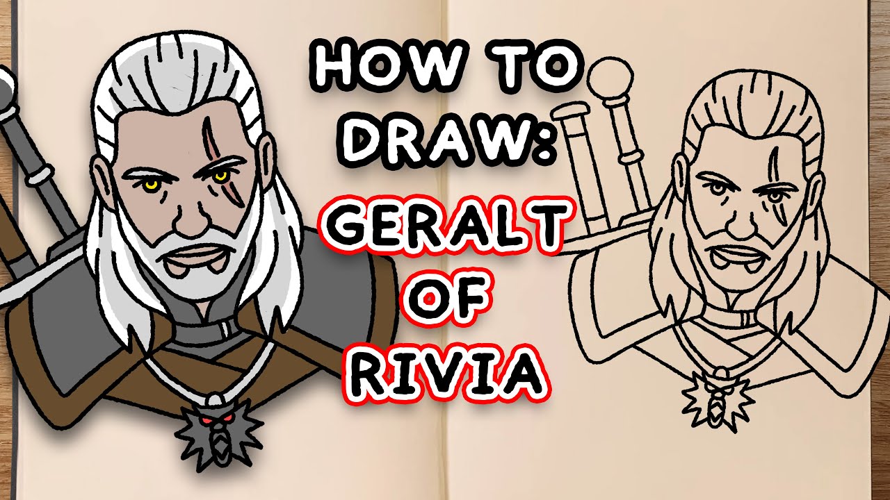 How to draw and colour! GERALT OF RIVIA (step by step drawing tutorial)