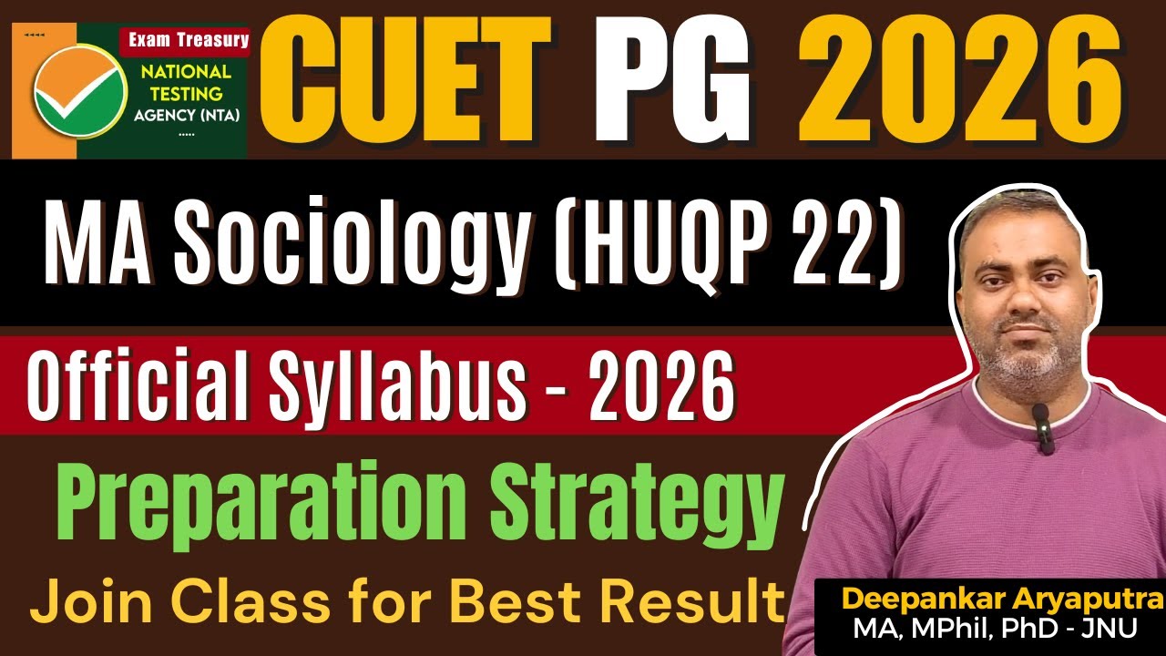 CUET MA Sociology | Official Syllabus 2026 #cuetpg #cuetpreparation