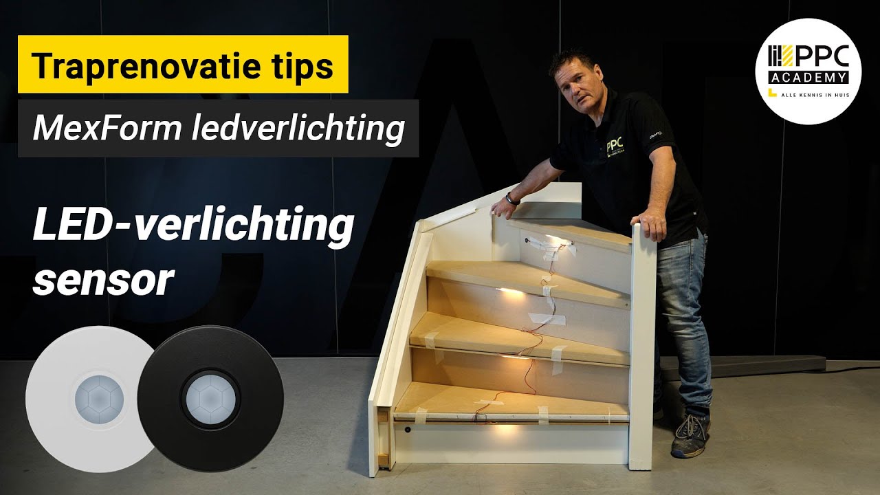 Slimme LED-verlichting op de trap | Zo installeer je de MexForm bewegingssensor in zwart of wit