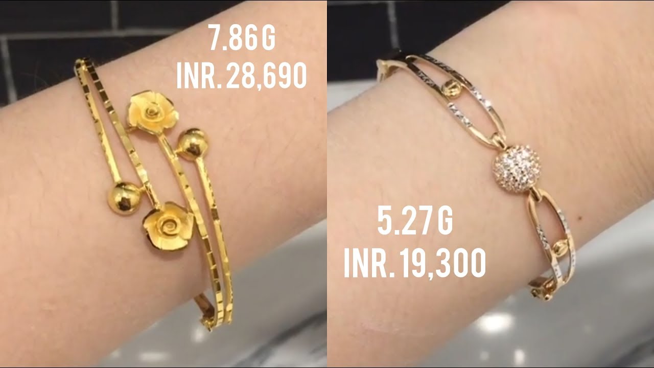 Latest light Weight Gold Bracelet with Weight & Price
