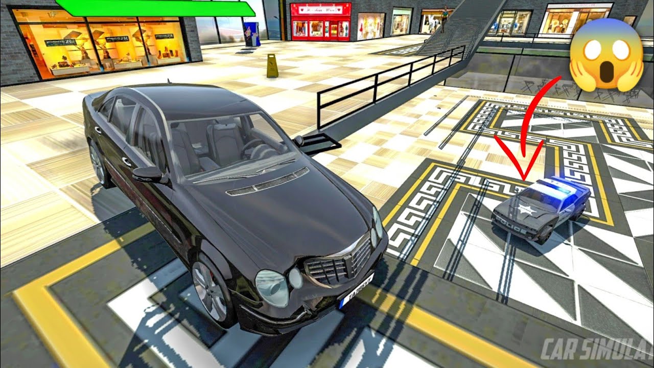 Car Simulator 2 - Hiding in Shopping Mall to Escape from the Police - Mercedes E55 VS Police Car