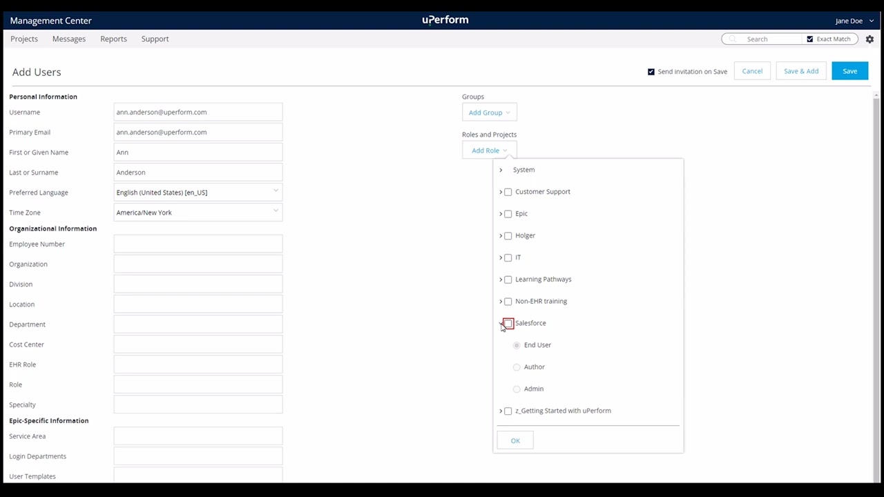 uPerform How To: Manually Add Users (Form-Based Authentication)