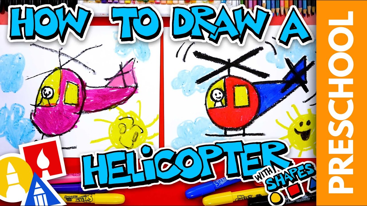 How To Draw A Helicopter With Shapes - Preschool