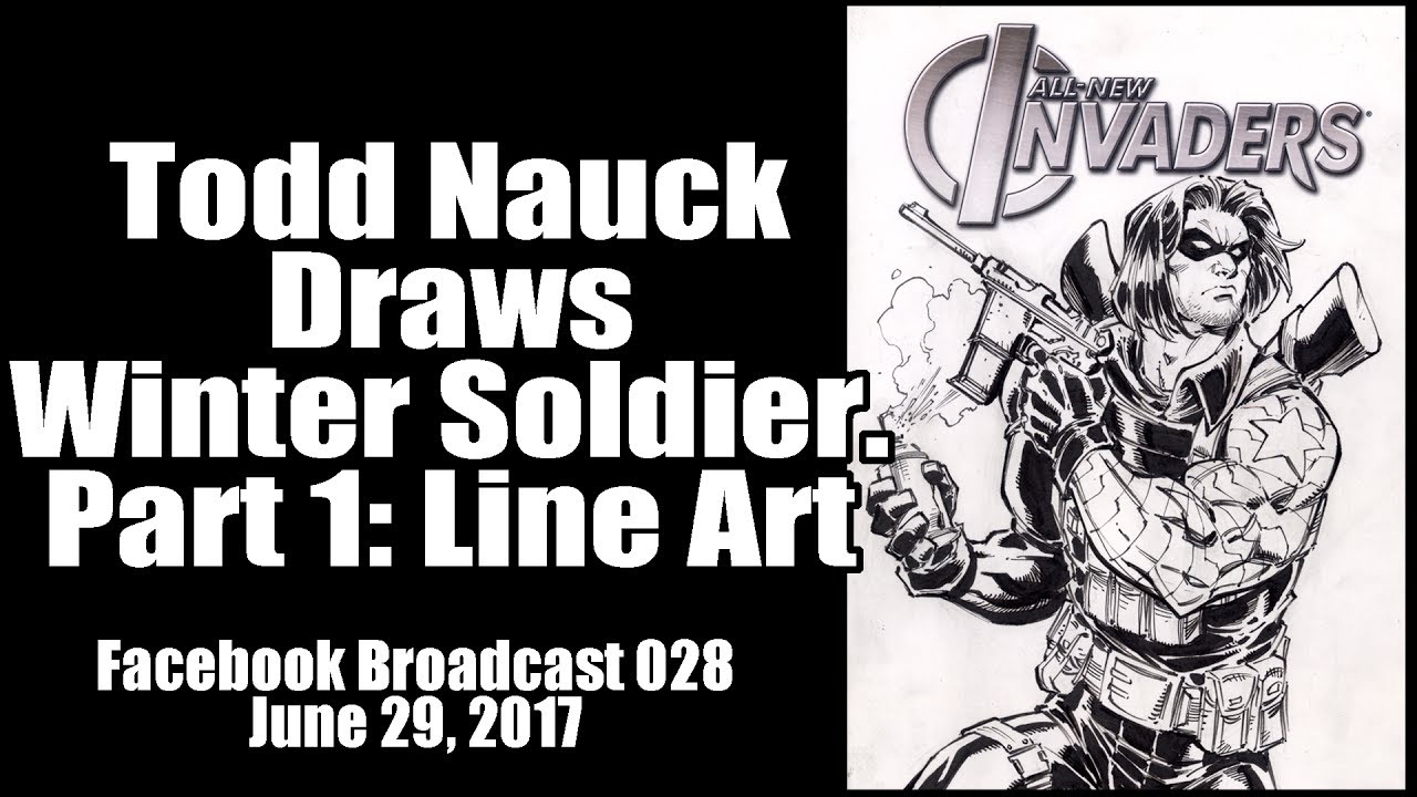 Todd Nauck draws Winter Soldier. Line art.