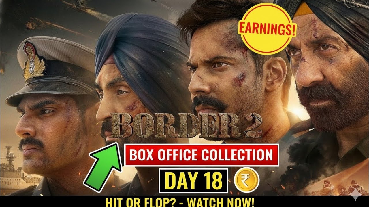 💥 Border 2 Day 18 Box Office Collection: Sunny Deol’s War Epic Hits a Monday Slump! 🇮🇳🍿 #border2 