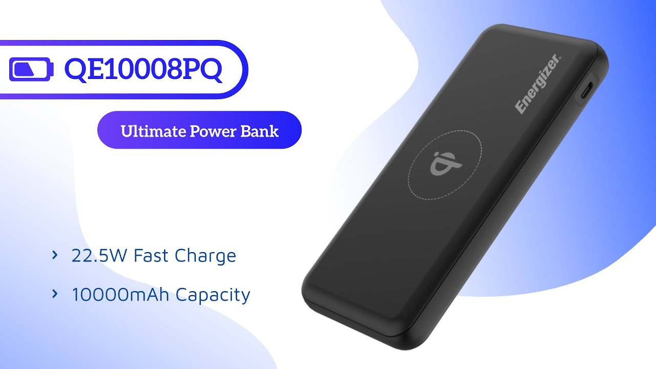 Energizer&reg; QE10008PQ : 10,000mAh high capacity and LCD battery life indicator!