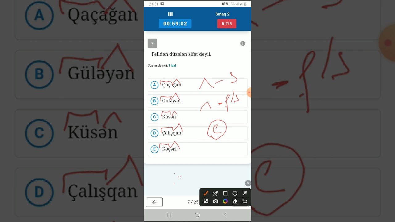 Azərbaycan dilindən imtahan tipli sınaq.İşləyərək özünü yoxla👩‍💻