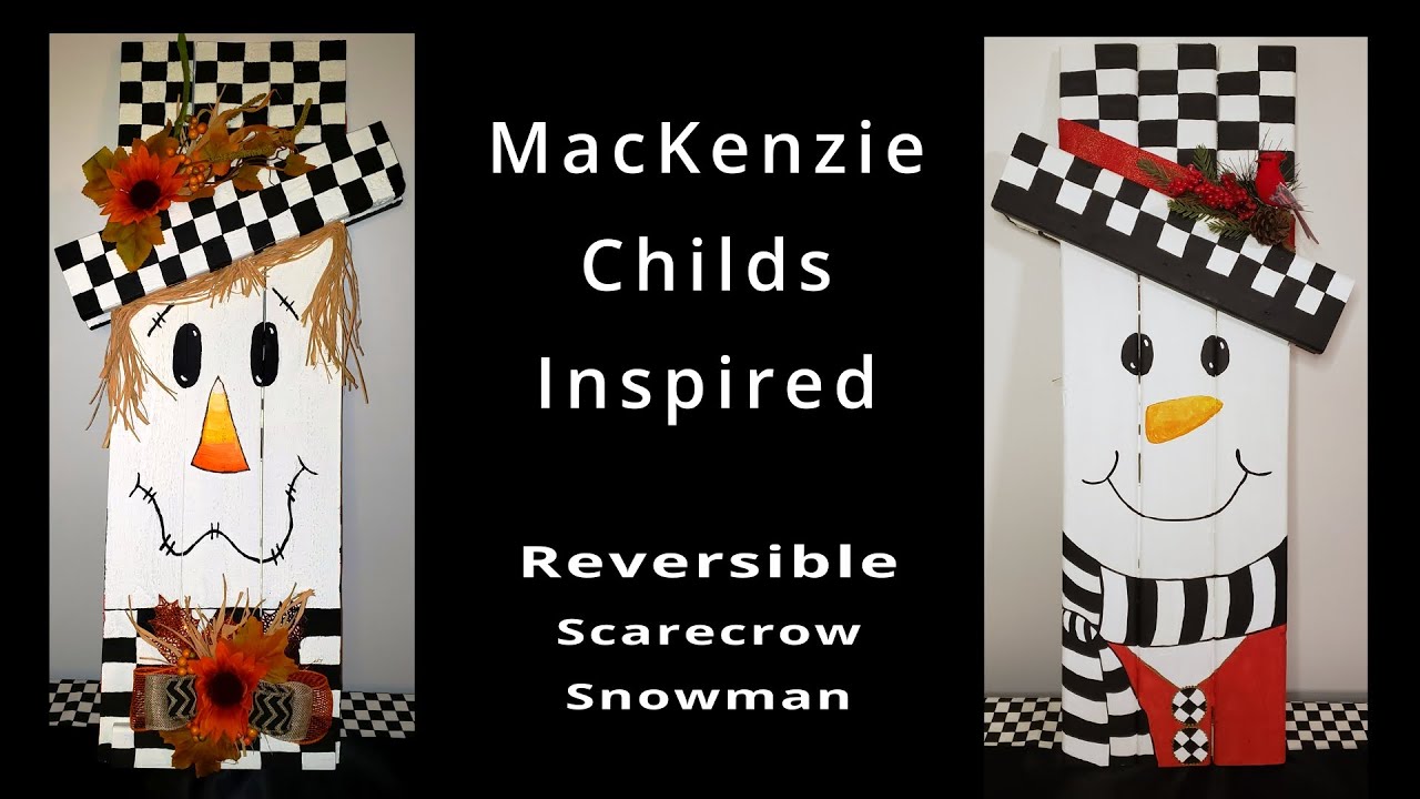 MacKenzie Childs Inspired - DIY - Reversible Scarecrow Snowman