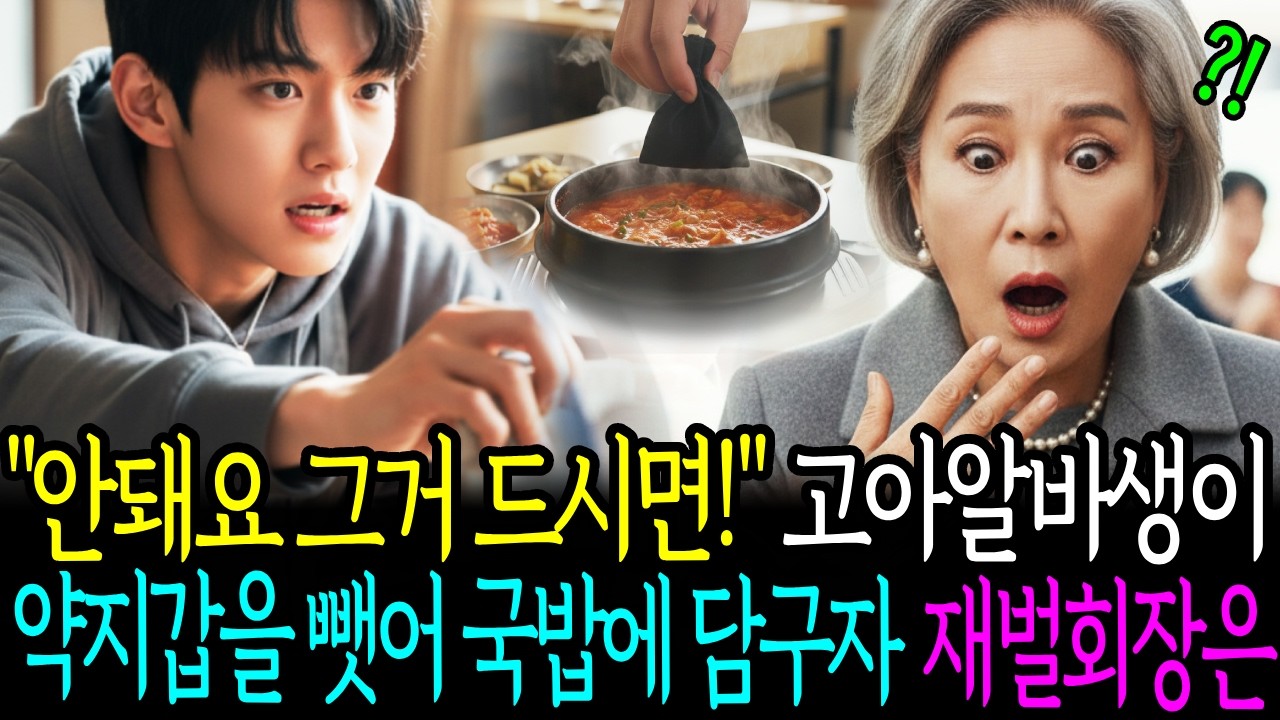 회장 손에서 약을 낚아채 국밥에 담궈버린 알바청년… 국밥집에서 벌어진 충격의 순간