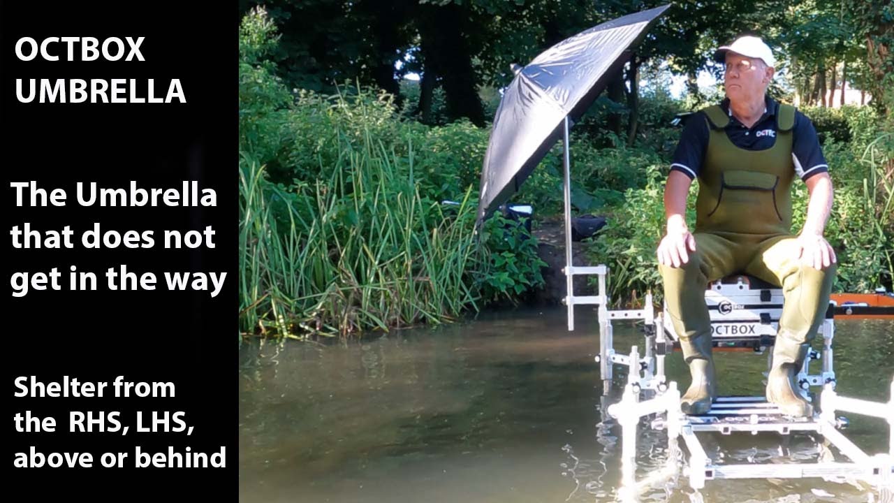 OCTBOX Umbrella that  can be setup in numerous postions without getting in the way