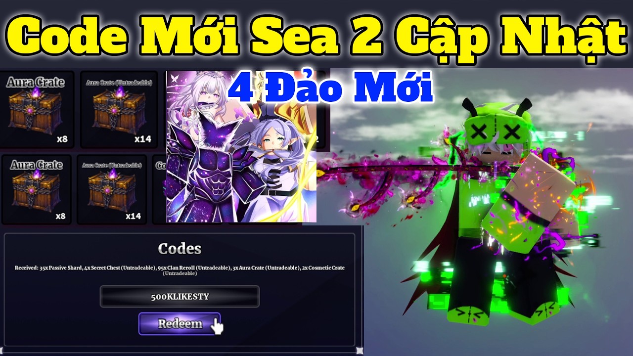 Code Mới 3/4 Cập Nhật Sea 2, Đảo Mới, Boss Mới Sailor Piece