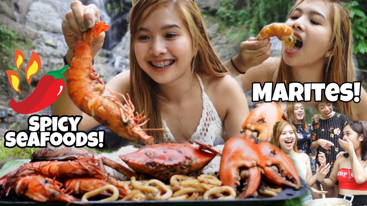 SPICY SEAFOODS MUKBANG SA FALLS 🤤 | Mahalia E