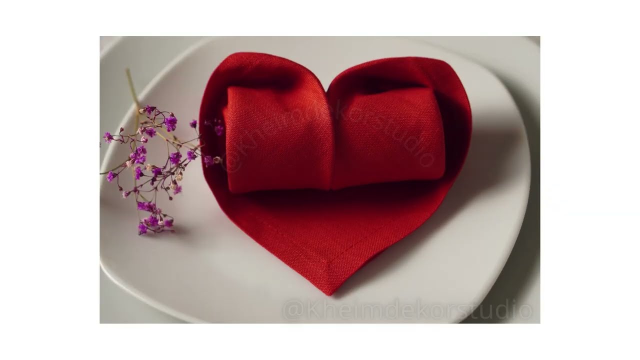 Serviette zum Herz falten - einfache & romantische Tischdeko