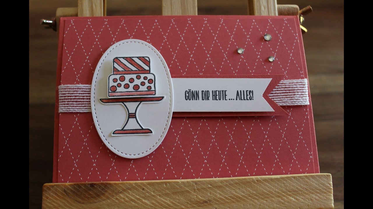 Besondere Faltkarte mit Gutscheinfach Stampin ` UP! Produkten