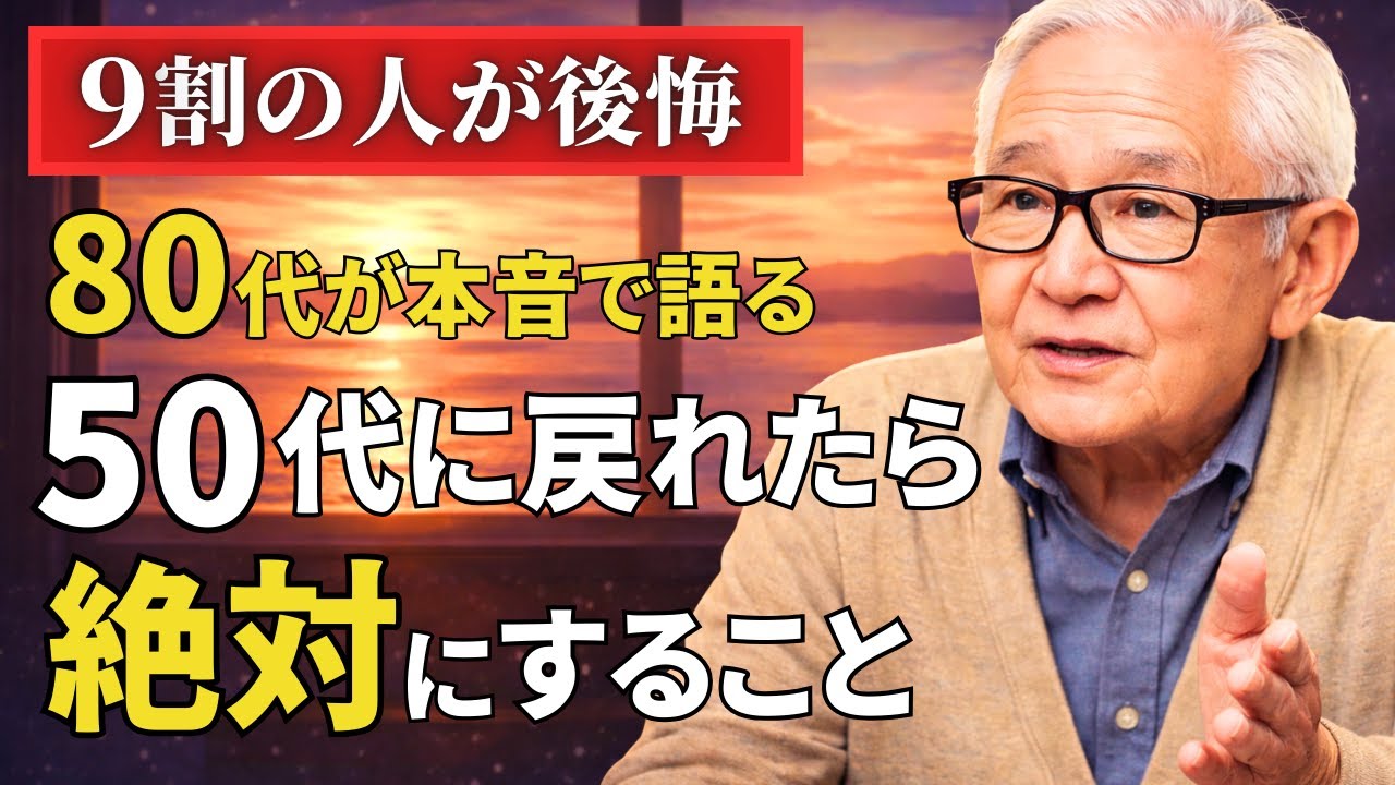 【9割が後悔】80代が本音で語る「もし50代に戻れたら絶対にすること」3選。孤独を安心に変える人生の知恵