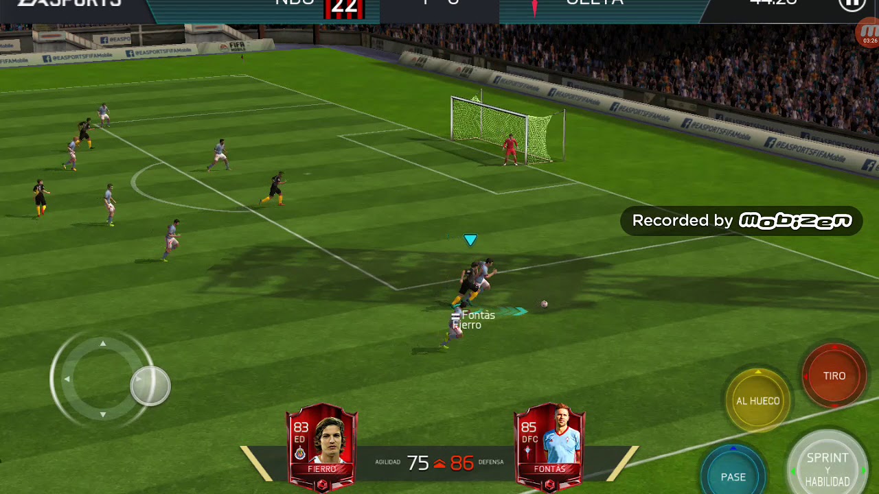 Fifa mobile JUGANDO Partido con equipo secundario