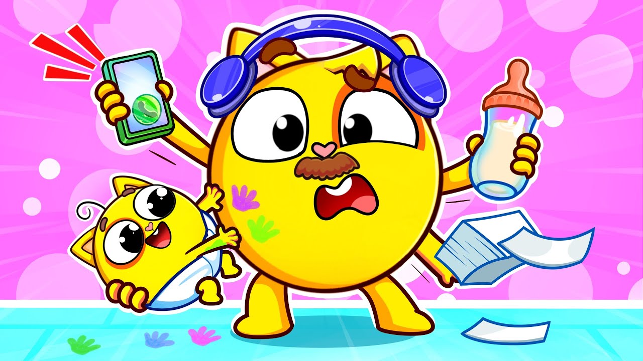 Busy Daddy Day! 💼🎉 A Family Fun Story | Funny Kids Songs by Baby Zoo & Friends