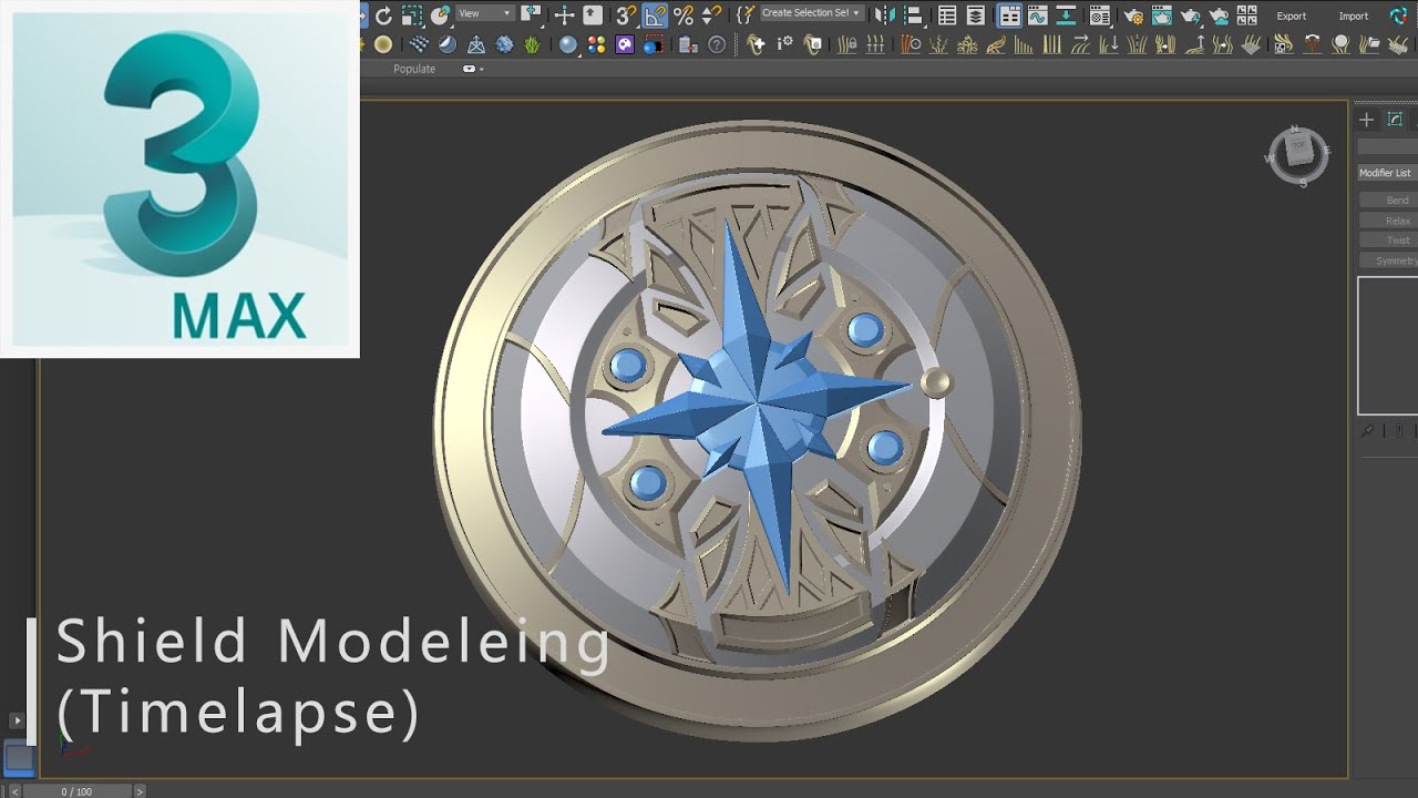 #058 3ds Max 2020 : Simple Shield Modeling