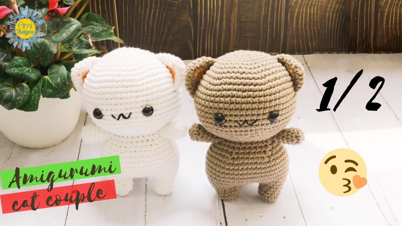 #071 | Amigurumi Peach and Goma Crochet Pattern (1/2) | Valentine's Day Gifts Crochet | @Ami Saigon