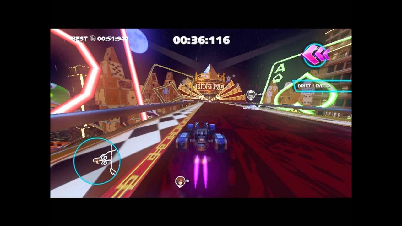 Roulette Road Time Attack Run (Sonic & All Stars Racing Transformed)