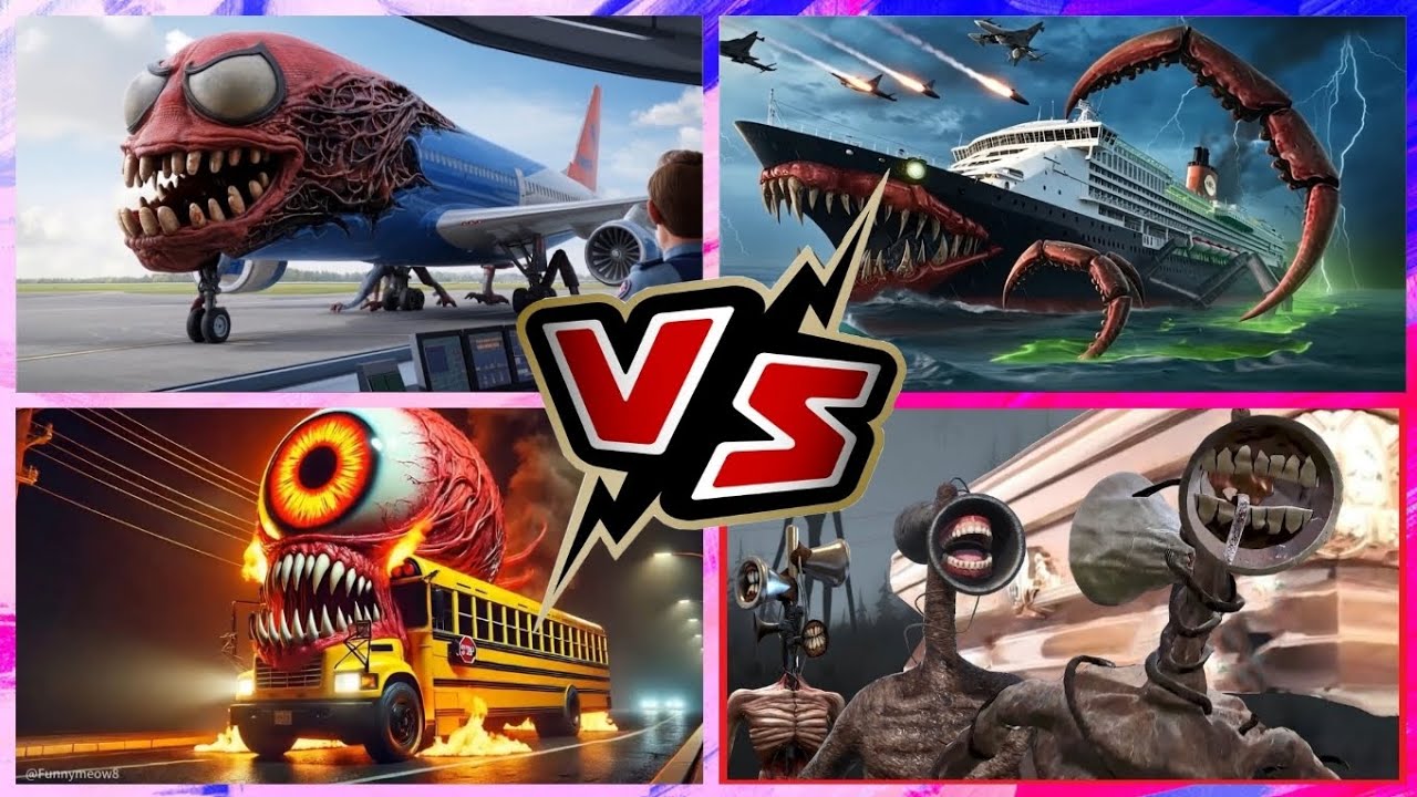 School Bus Monster 🆚️ Police Car Eater 🆚️ Ambulance Monster 🆚️ Hungry Star – Tiles Hop EDM Rush 