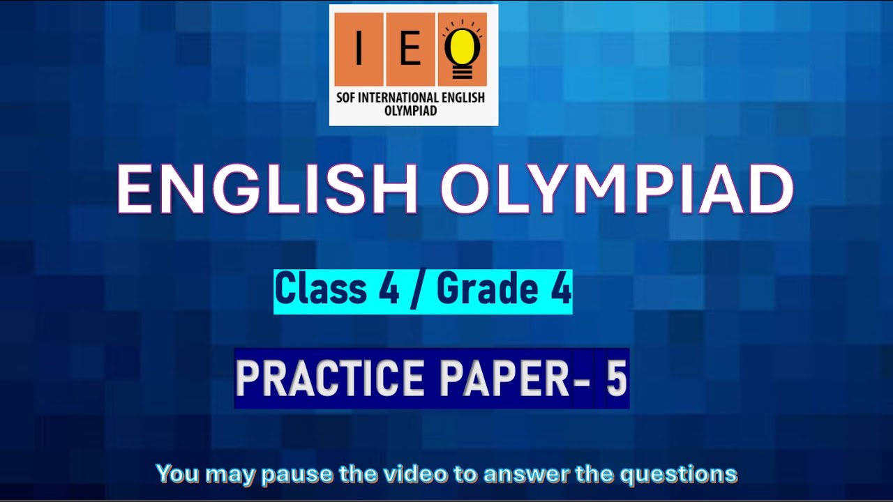 English Olympiad for class 4 - Sample paper 5