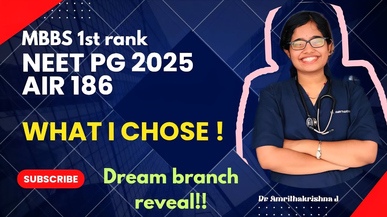 AIR 186 in NEET PG | Why I Chose This Branch. 