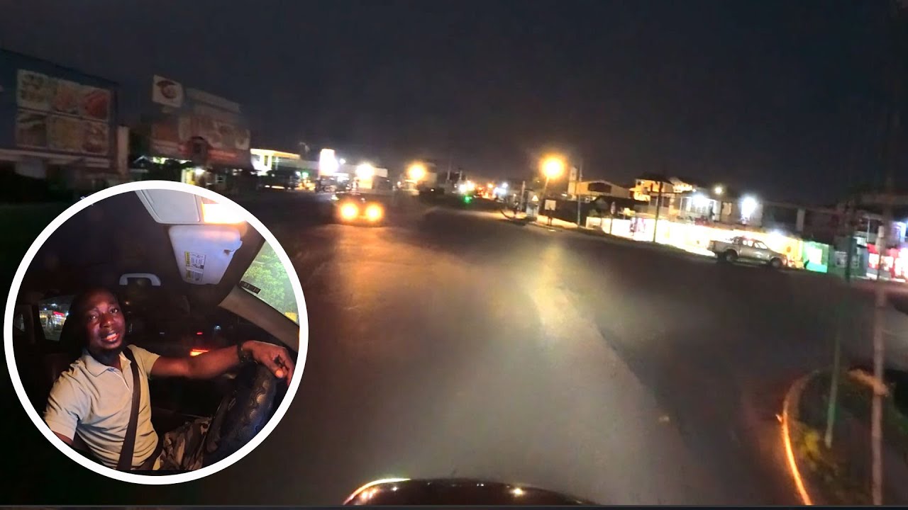 DRIVING THROUGH OLD CAPE COAST CITY AT NIGHT:  This is how it looks