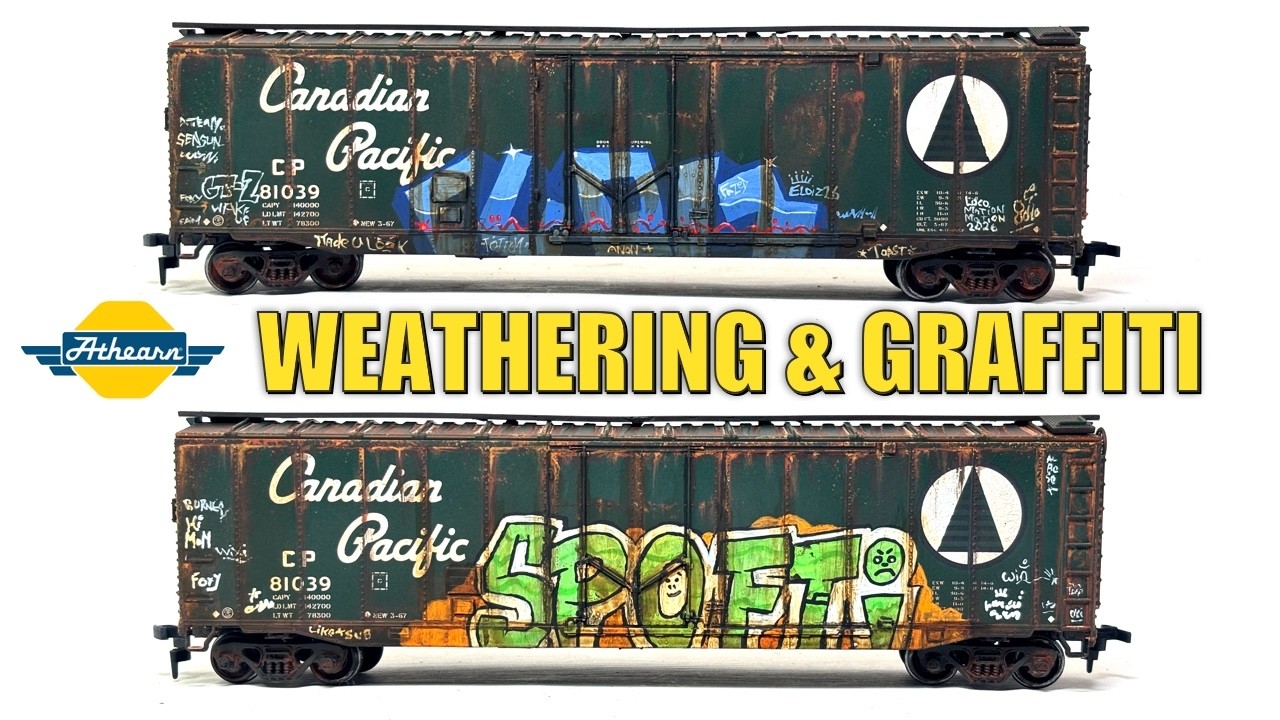 Набор Athearn Blue Box Weathering & Graffiti - Вагон-фургон Canadian Pacific - Масштаб HO для жел...