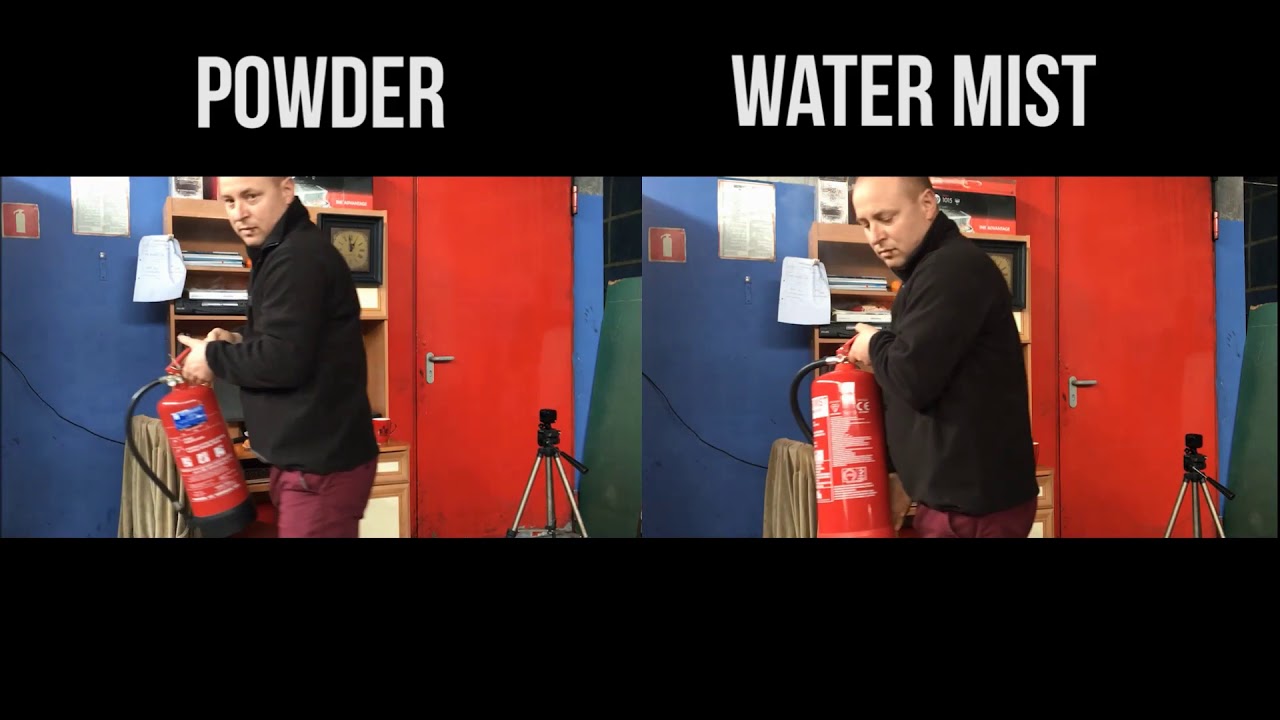 Water mist vs powder extinguisher in office setting