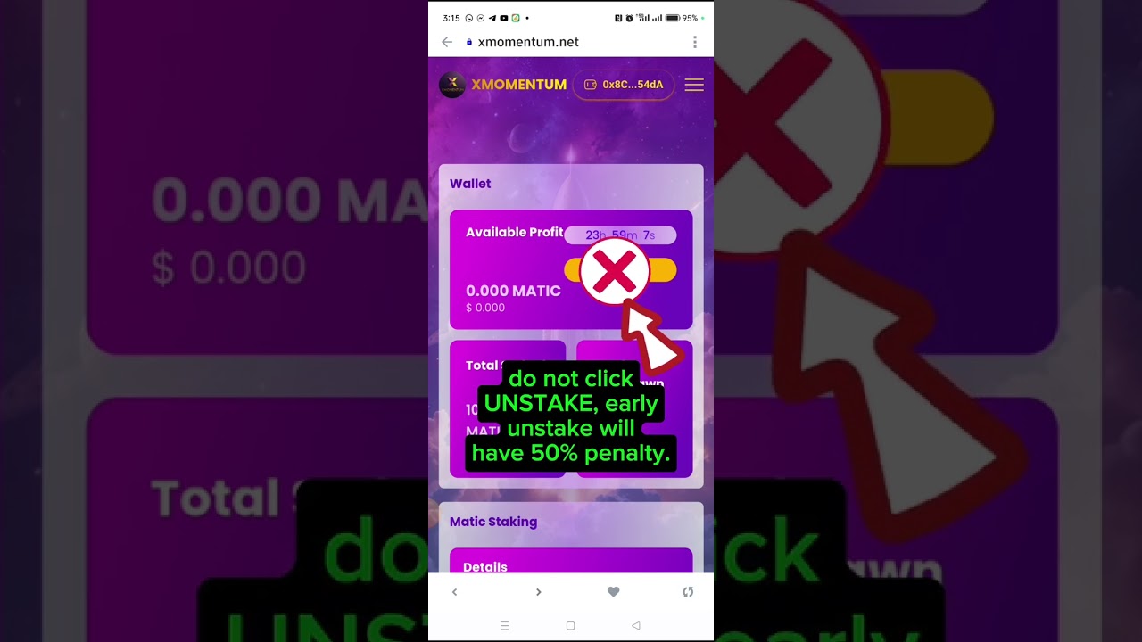 XMomentum Tutorial: Create Account & Deposit or Stake MATIC Polygon
