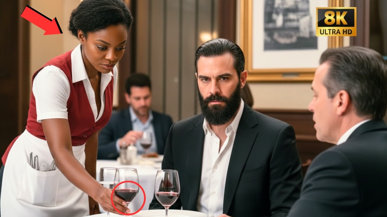 Black Waitress Switched Undercover Billionaire's glass in Silence — He Realized She’d Saved His Life