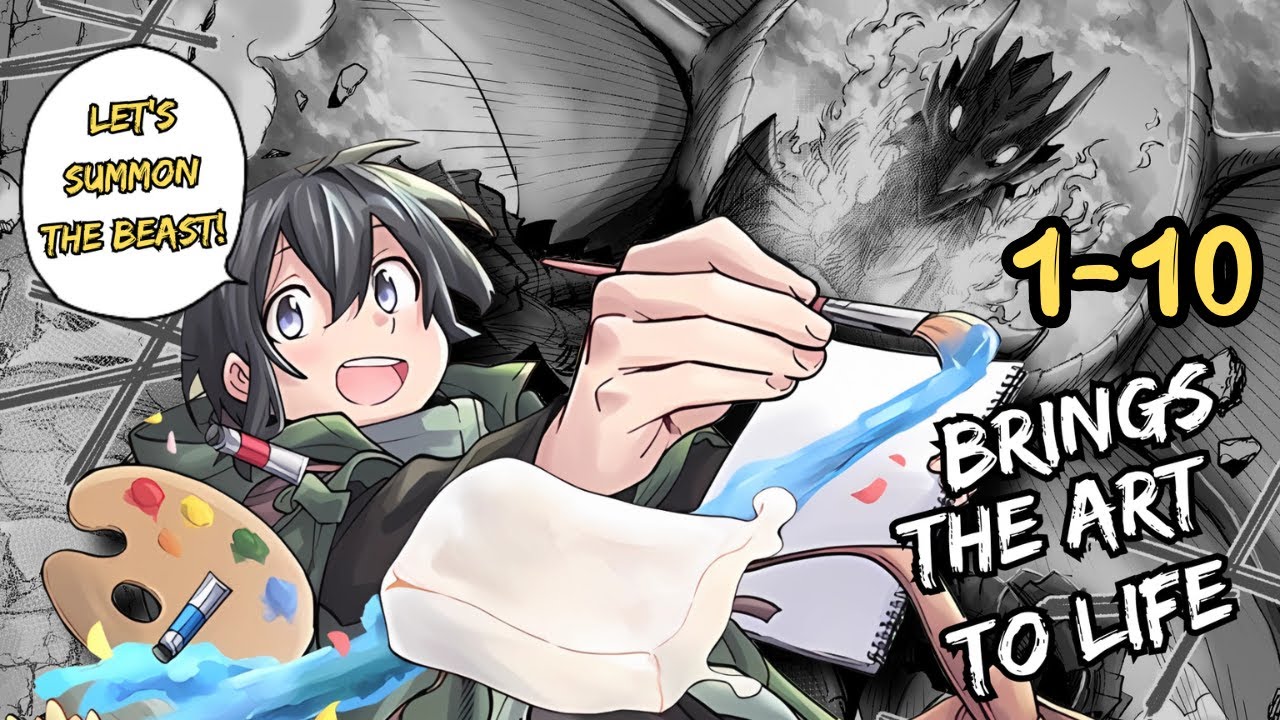 [1-10] Stranded Boy’s Drawings Come to Life—Beasts, Homes, and a Paradise!? | Manga Recap