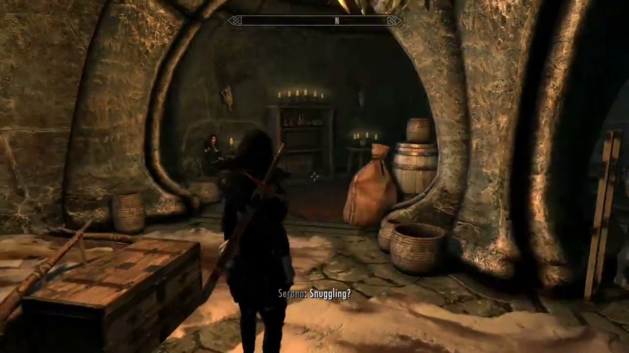 Serana dialogue add on: Serana and Auri talk about snuggling