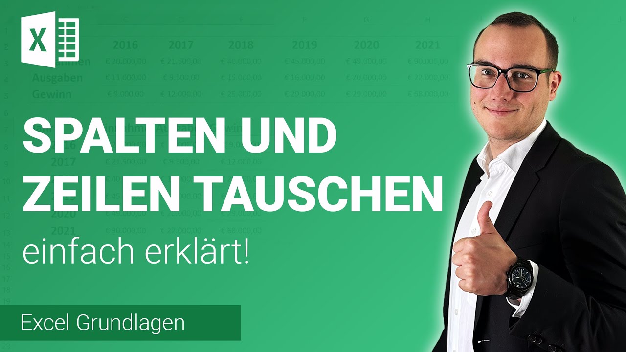 SPALTEN und ZEILEN AUTOMATISCH tauschen einfach erkl&auml;rt | Lerne Microsoft Excel ✅