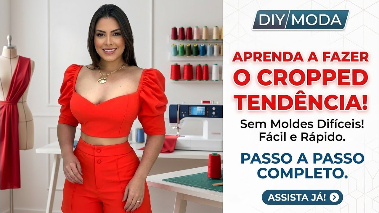 ✅️ DIY Como fazer Cropped_ Costura fácil passo a passo para iniciantes Gisleide Novelo