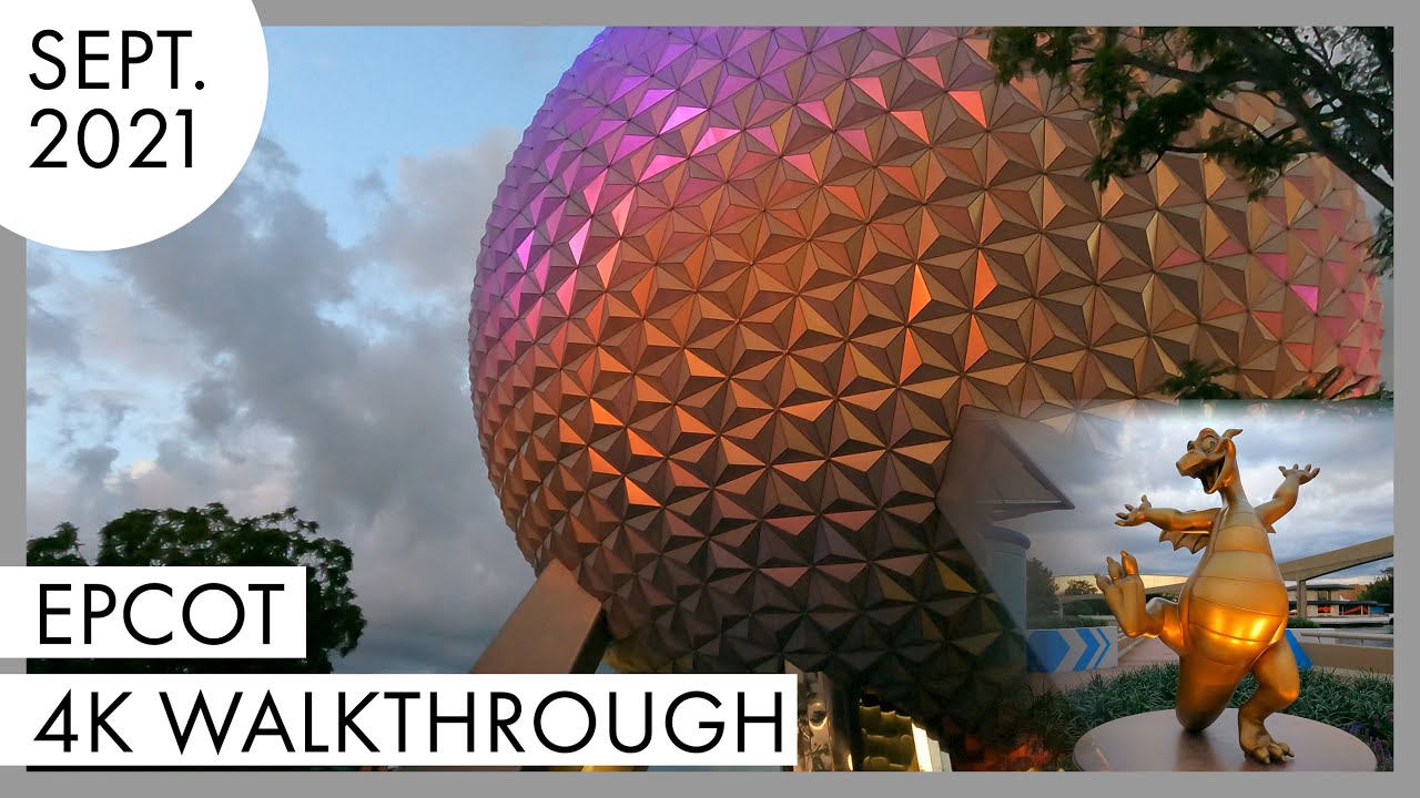 EPCOT Sunset Walkthrough Filmed In 4K | September 2021 | Walt Disney World - Orlando, FL