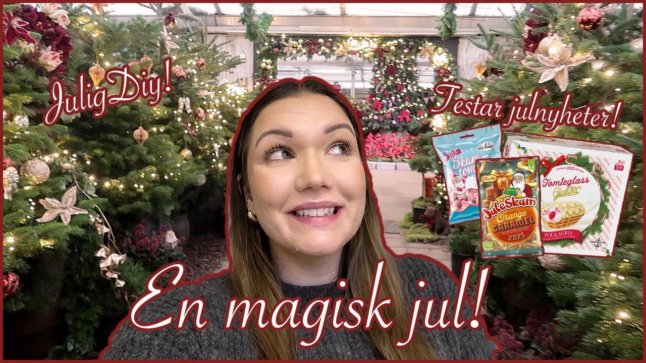 ÅKER TILL ETT TRÄDGÅRDSCENTER 🎄JULIG DIY OCH TESTAR JULNYHETER ✨ VLOGG 205