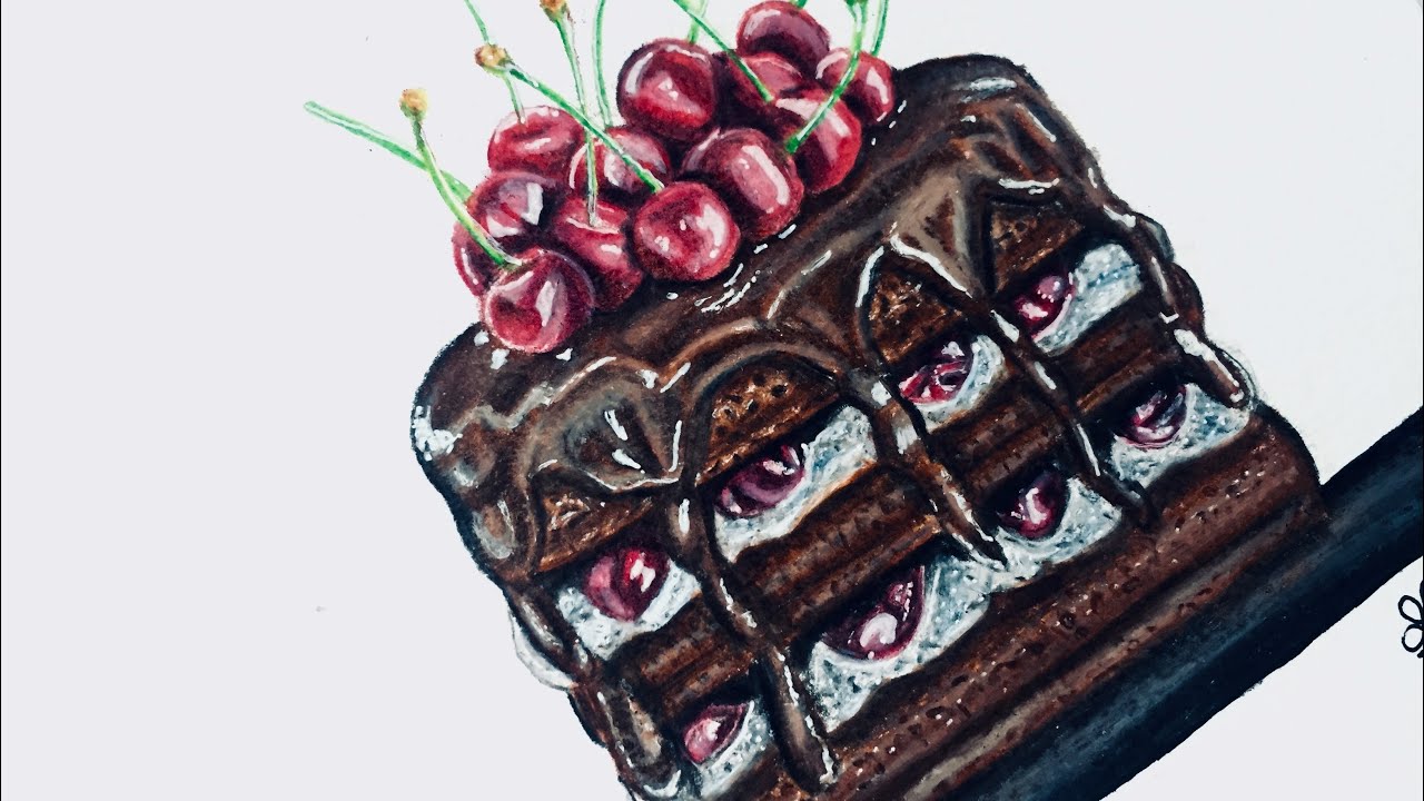 Cake Drawing | Realistic Drawing with Cheap Colour Pencil | Doms Colour Pencil | Twilight Time Art