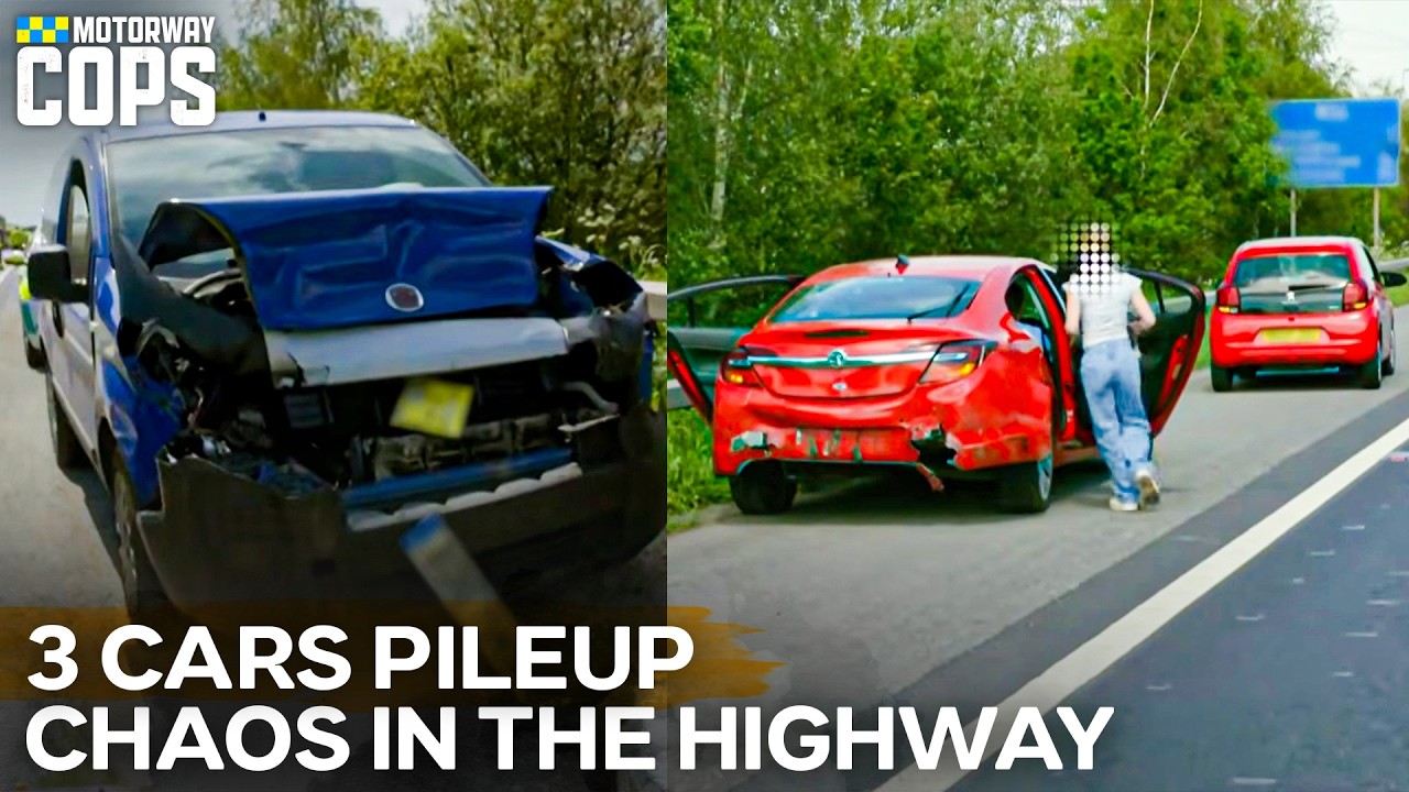 3 Vehicle PILEUP! | Motorway Cops