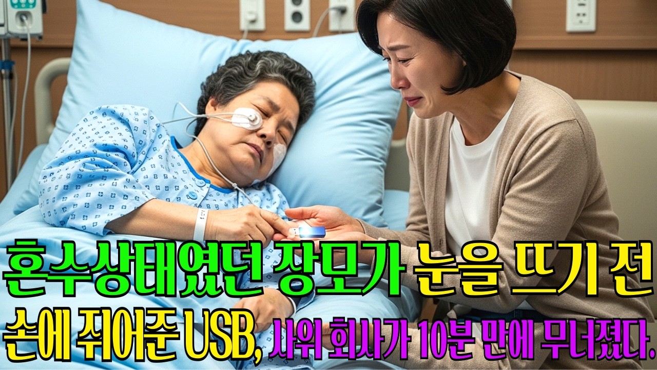 혼수상태였던 장모가 눈을 뜨기 전 손에 쥐어준 USB, 10분 뒤 사위 회사가 압수수색을 당했다.
